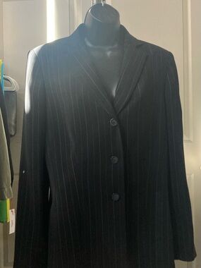 Rena Rowan Black Pinstripe Suit Jacket